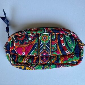 Vera Bradley Paisley Quilted Zip Travel Mirror Makeup Bag Cosmetic Case